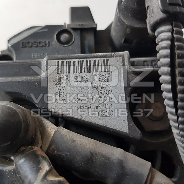 Bosch 14Volt 140Amper Orijinal Çıkma Şarj Dinamosu 06F903023F - 06F 903 023 F