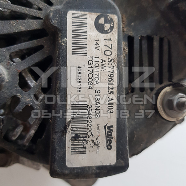 Valeo 14Volt 170Amper Orijinal Çıkma Şarj Dinamosu TG17C034