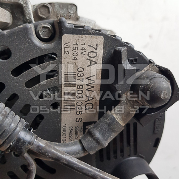 Valeo 14Volt 70Amper Orijinal Çıkma Şarj Dinamosu 037903025S - 037 903 025 S
